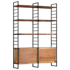vidaXL Bücherregal 4 Ebenen 124x30x180 cm Altholz Massiv