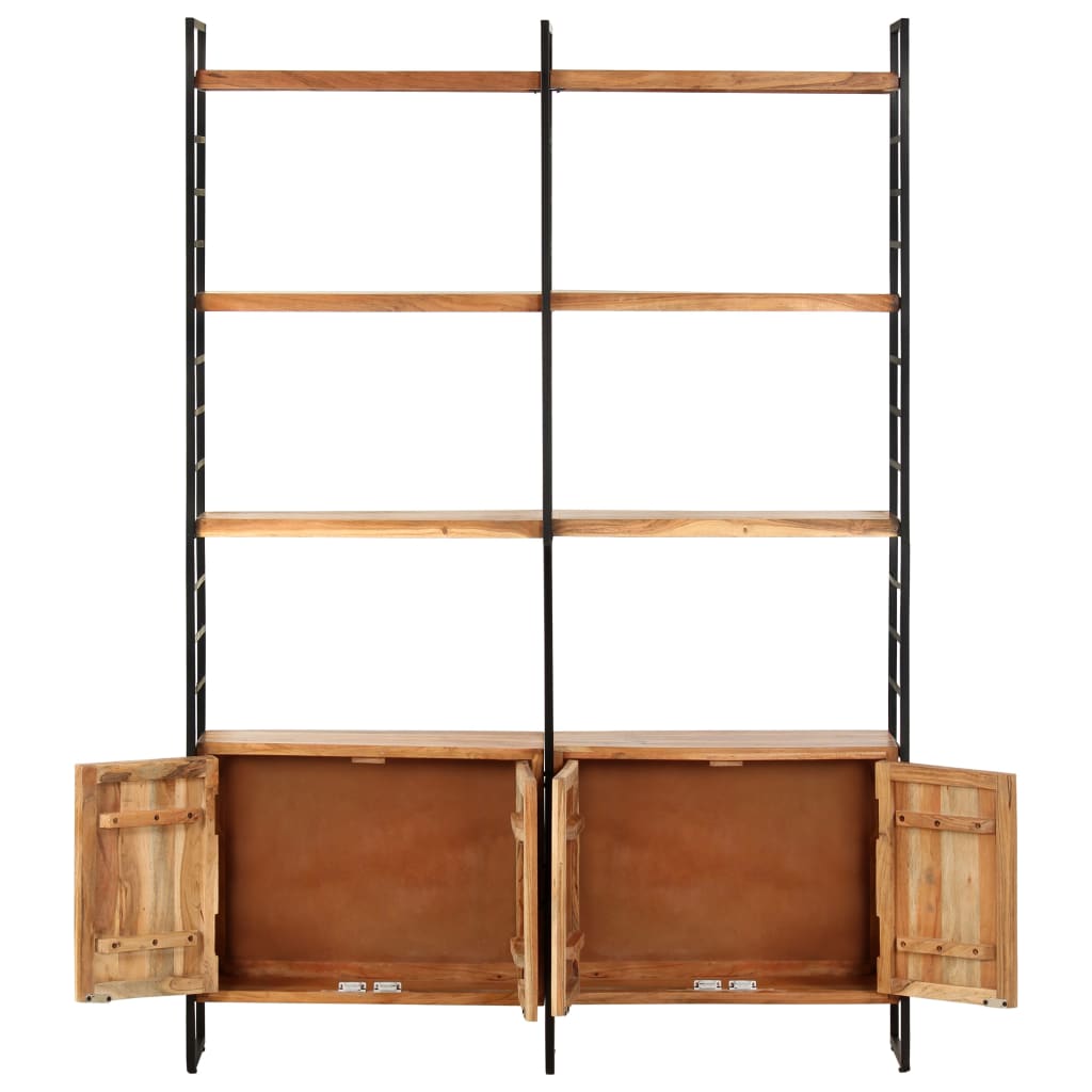 vidaXL Bücherregal 4 Etagen 124x30x180 cm Massivholz Akazie