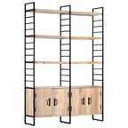 vidaXL Bücherregal 4 Etagen 124x30x180 cm Mango Massivholz
