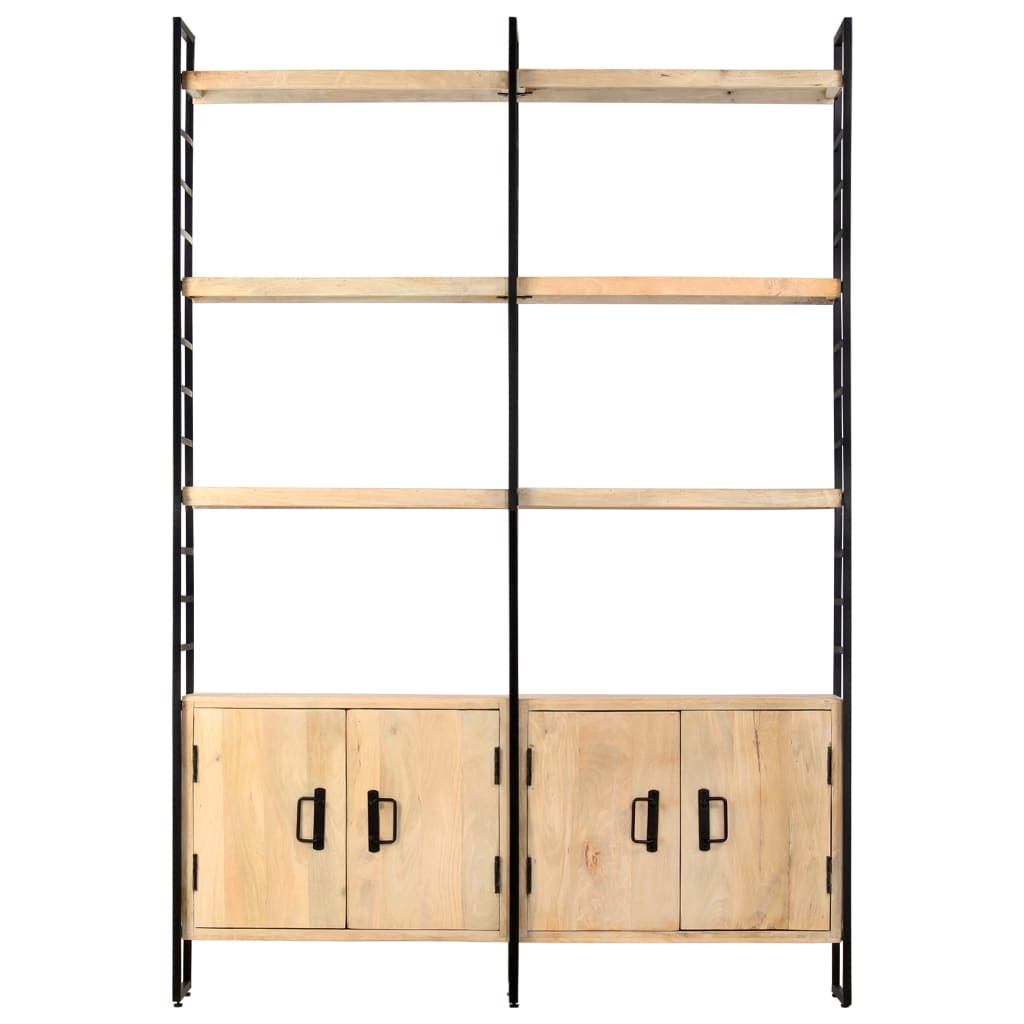 vidaXL Bücherregal 4 Etagen 124x30x180 cm Mango Massivholz