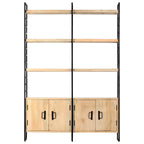 vidaXL Bücherregal 4 Etagen 124x30x180 cm Mango Massivholz