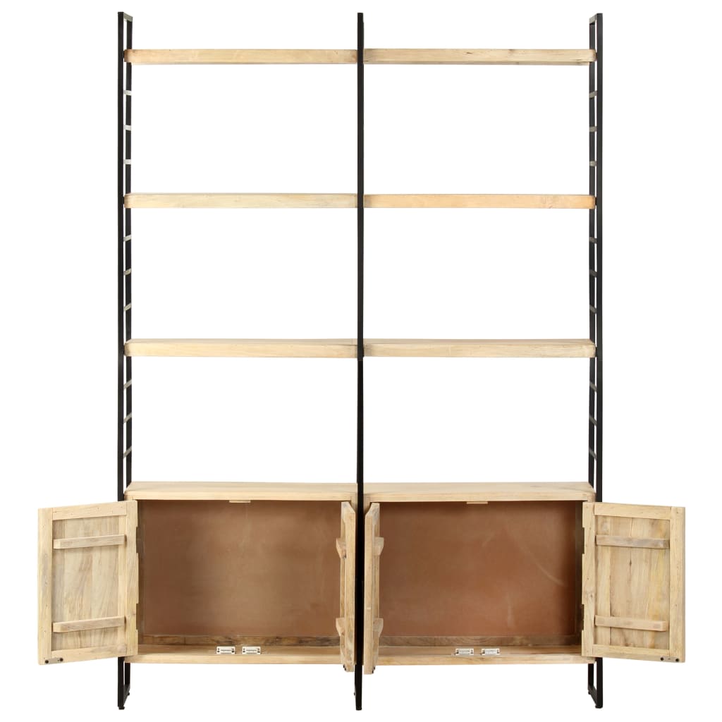 vidaXL Bücherregal 4 Etagen 124x30x180 cm Mango Massivholz