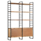 vidaXL Bücherregal 4 Ebenen 124x30x180 cm Raues Mangoholz