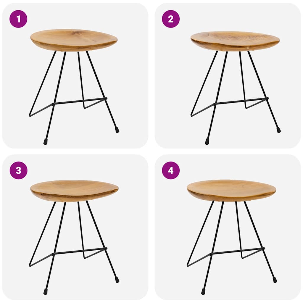 vidaXL Hocker 2 Stk. Teak Massivholz