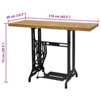 vidaXL Nähmaschinen-Konsolentisch 110×40×75 cm