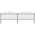 vidaXL Gartenzaun mit Speerspitzen Stahl (0,5 - 0,75) x 3,4 m Schwarz