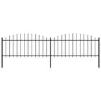 vidaXL Gartenzaun mit Speerspitzen Stahl (0,5 - 0,75) x 3,4 m Schwarz