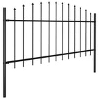 vidaXL Gartenzaun mit Speerspitzen Stahl (0,5 - 0,75) x 3,4 m Schwarz