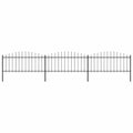 vidaXL Gartenzaun mit Speerspitze Stahl 537 x 75 cm Schwarz