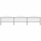 vidaXL Gartenzaun mit Speerspitze Stahl 537 x 75 cm Schwarz