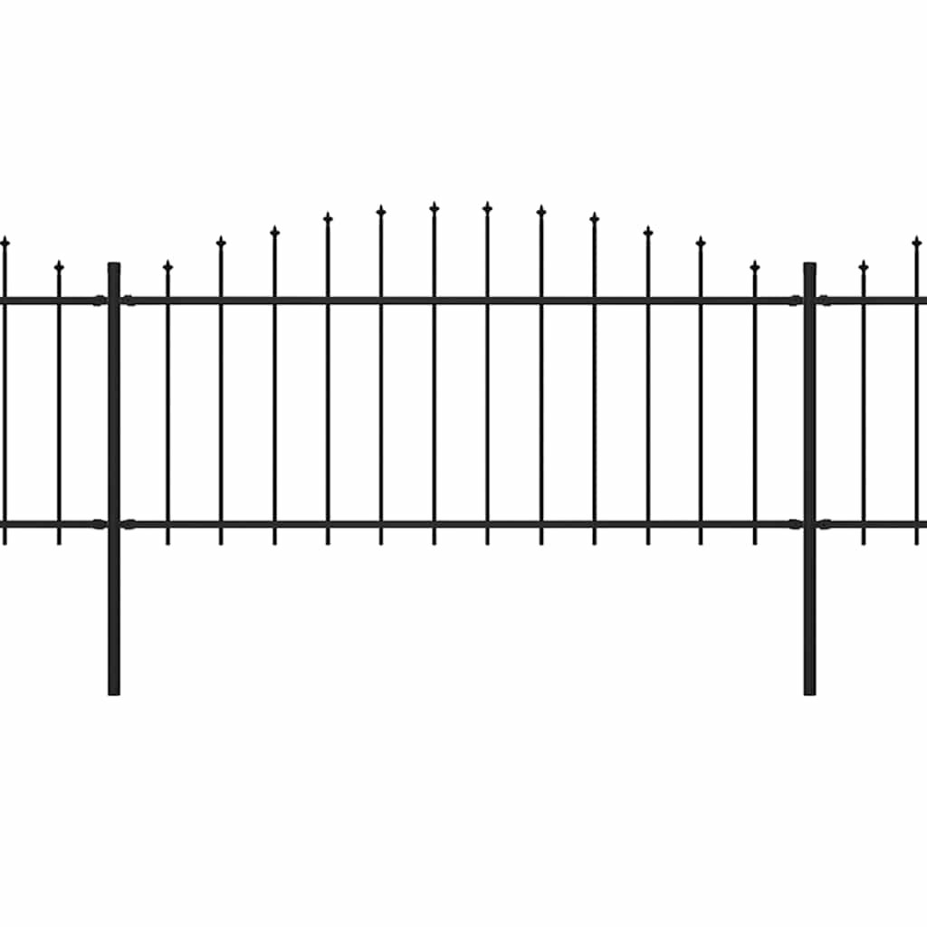 vidaXL Gartenzaun mit Speerspitze Stahl 537 x 75 cm Schwarz