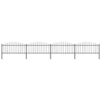 vidaXL Gartenzaun mit Speerspitze Stahl 537 x 75 cm Schwarz