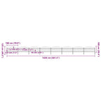 vidaXL Gartenzaun mit Speerspitzen Stahl (1 - 1,25) x 13,6 m Schwarz
