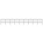 vidaXL Gartenzaun mit Speerspitzen Stahl (1,5 - 1,75) x 15,3 m Schwarz