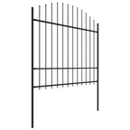 vidaXL Gartenzaun mit Speerspitzen Stahl (1,5 - 1,75) x 15,3 m Schwarz