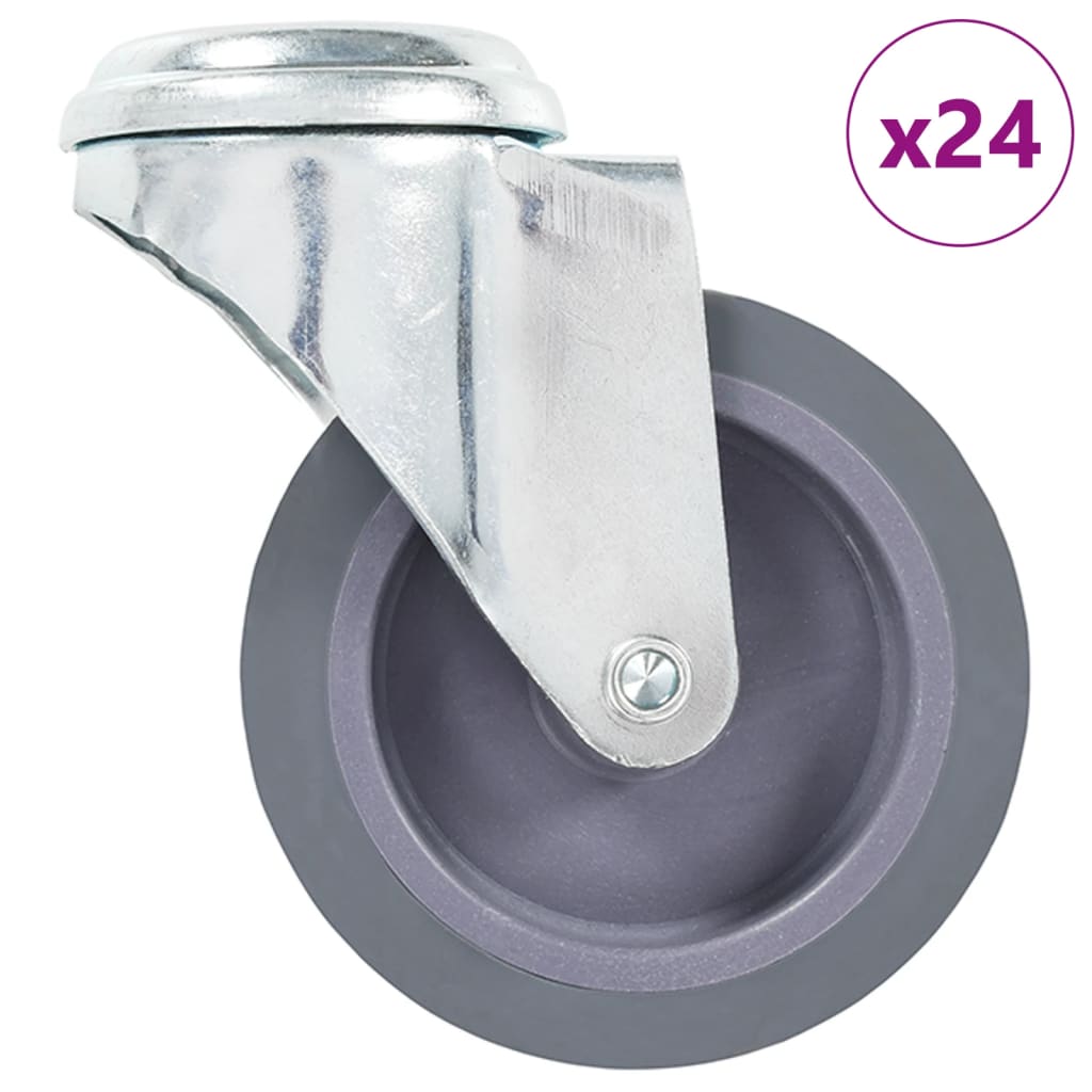 vidaXL 24 Stk. Lenkrollen mit Bolzenloch 50 mm