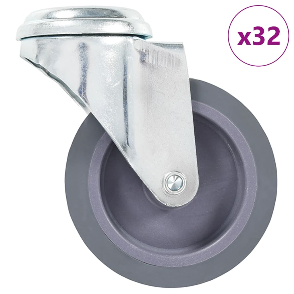 vidaXL 32 Stk. Lenkrollen mit Bolzenloch 50 mm