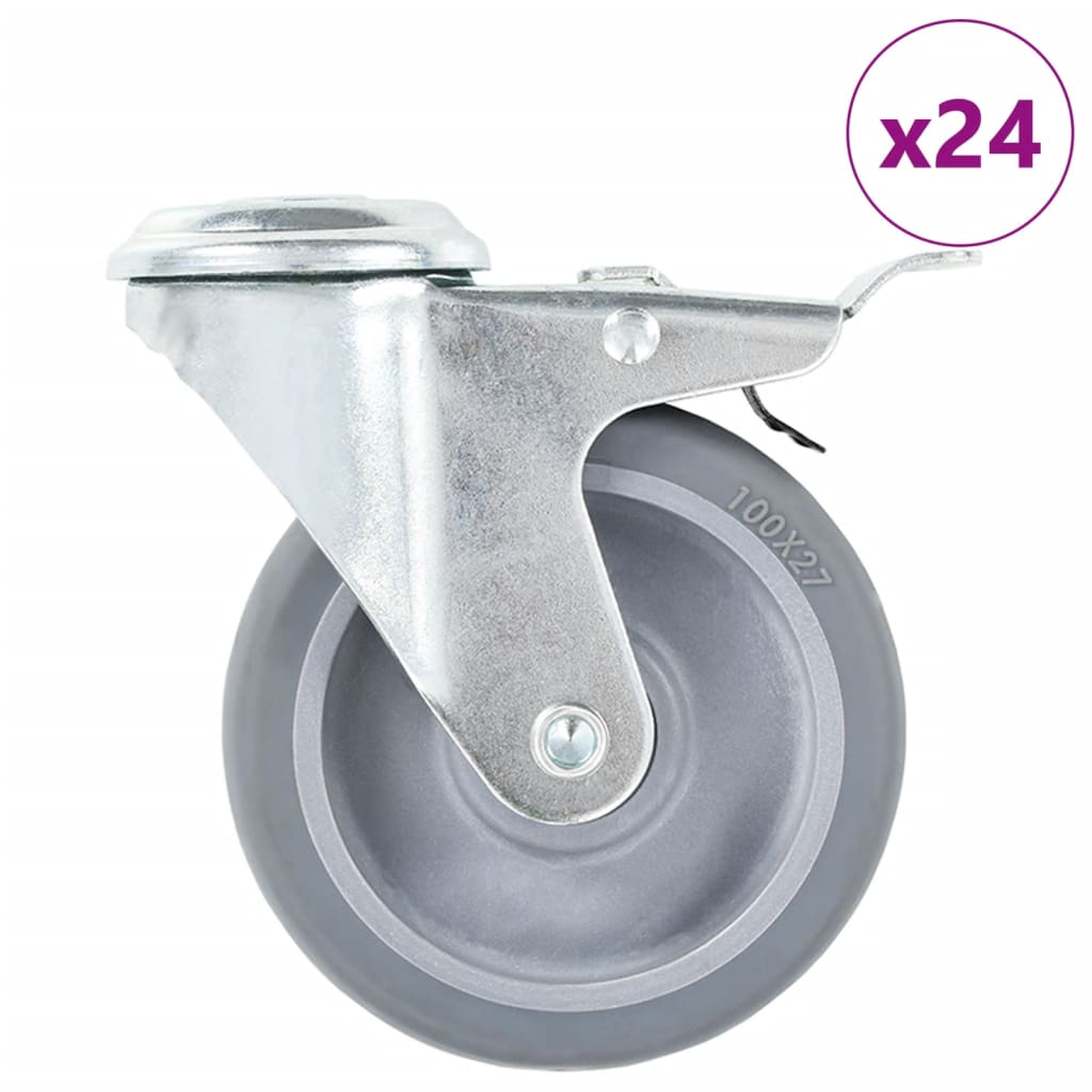 vidaXL 24 Stk. Lenkrollen mit Rückenloch 75 mm