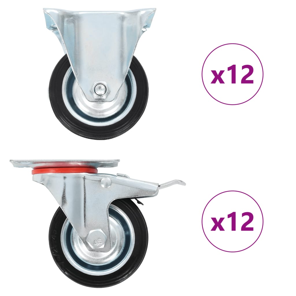 vidaXL 24 Stk. Rollen 75 mm