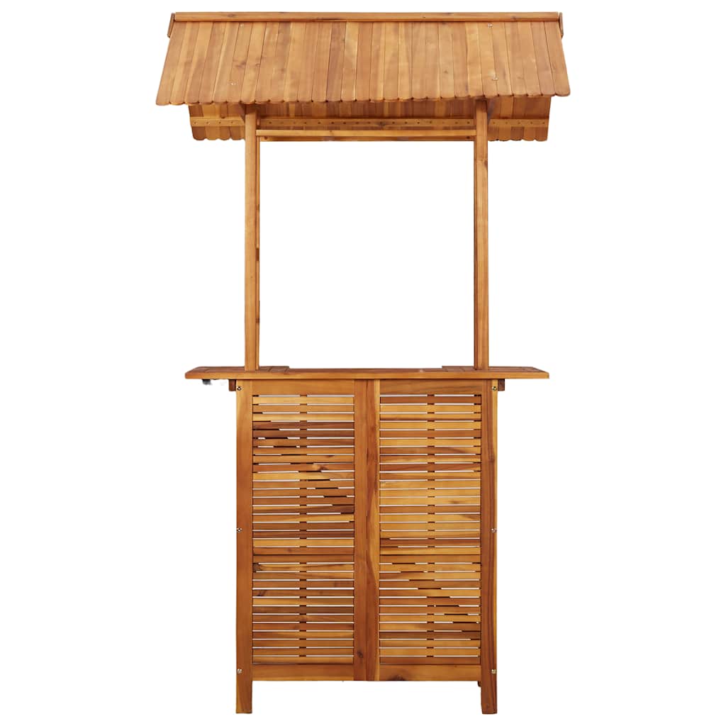 vidaXL Outdoor-Bartisch mit Dach 113x106x217 cm Akazie Massivholz