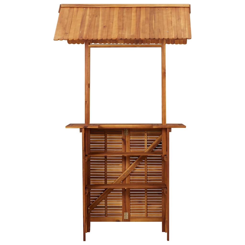 vidaXL Outdoor-Bartisch mit Dach 113x106x217 cm Akazie Massivholz