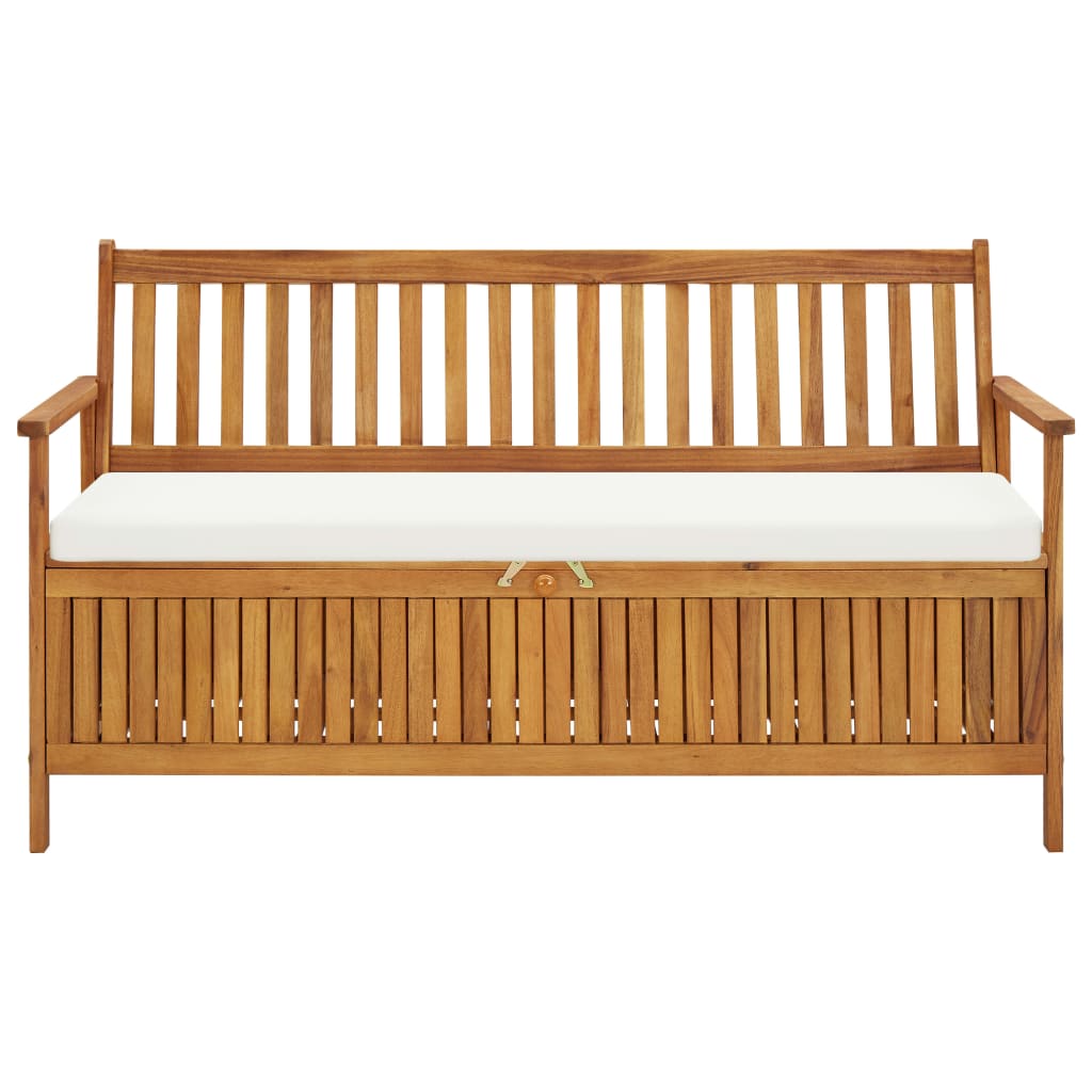 vidaXL Sitzbank mit Stauraum und Sitzpolster 148 cm Massivholz Akazie