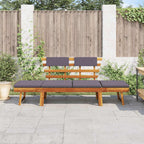 vidaXL 2-in-1 Gartenliege mit Auflage 190 cm Massivholz Akazie