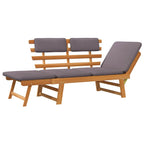 vidaXL 2-in-1 Gartenliege mit Auflage 190 cm Massivholz Akazie