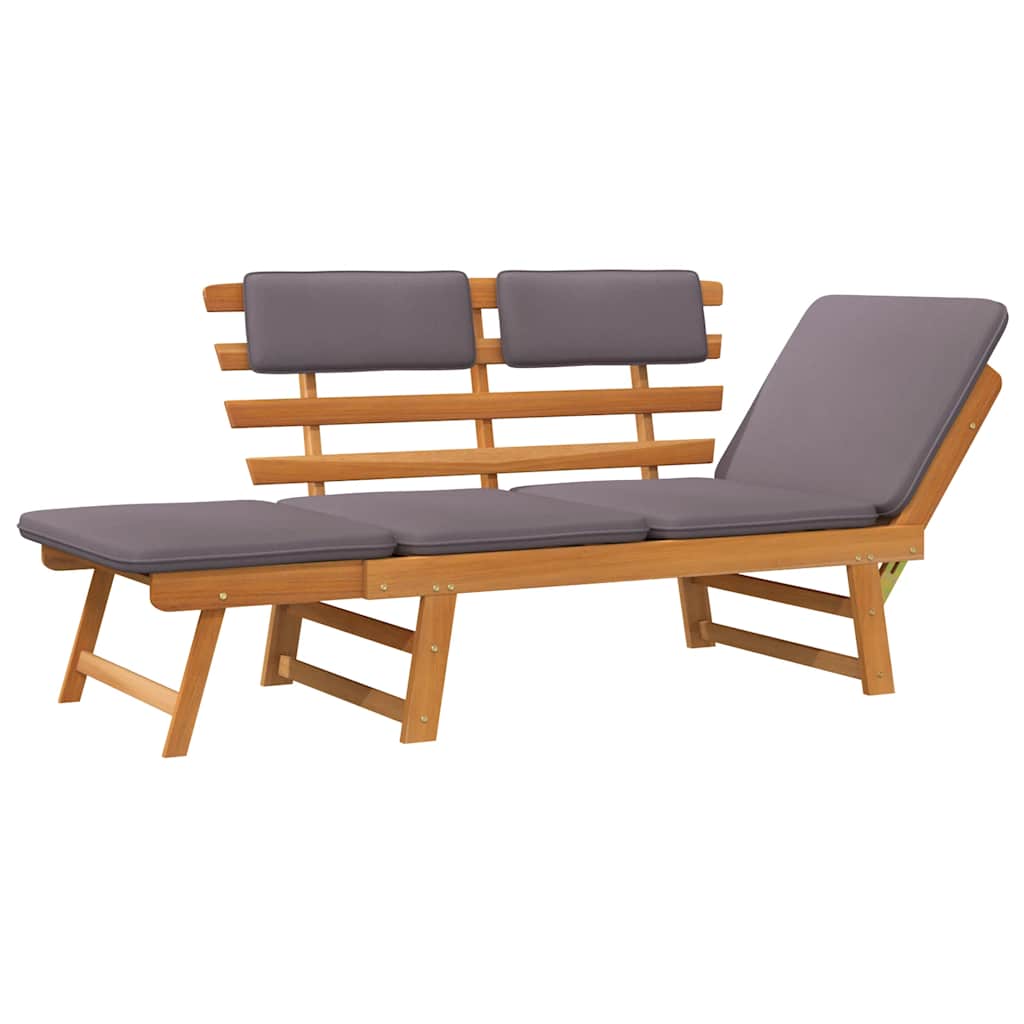 vidaXL 2-in-1 Gartenliege mit Auflage 190 cm Massivholz Akazie