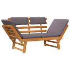 vidaXL 2-in-1 Gartenliege mit Auflage 190 cm Massivholz Akazie