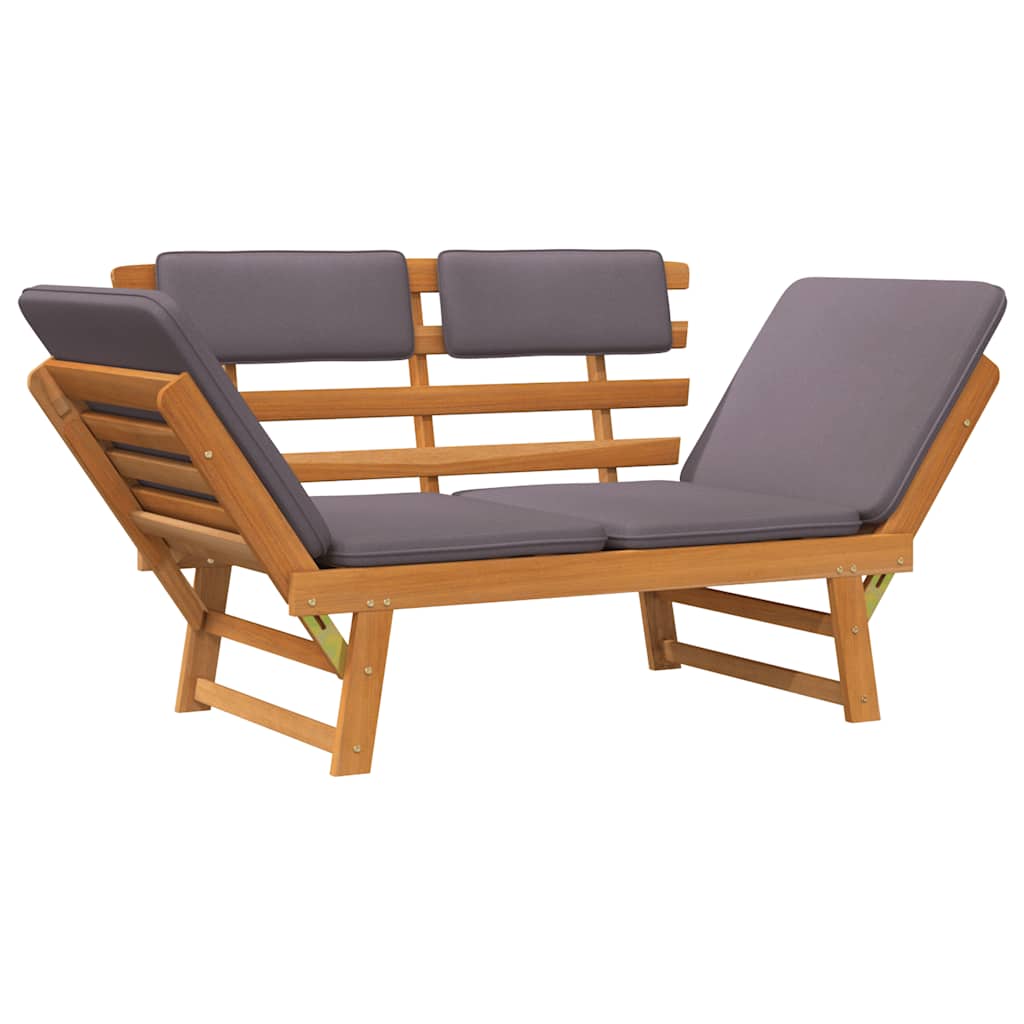 vidaXL 2-in-1 Gartenliege mit Auflage 190 cm Massivholz Akazie