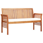 vidaXL 3-Sitzer Gartenbank mit Kissen 150 cm Massivholz Akazie