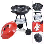 vidaXL Tragbarer Holzkohlegrill XXL mit Rädern 44 cm