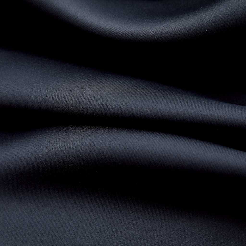 vidaXL Verdunkelungsvorhänge mit Metallösen 2 Stk. Schwarz 140x175 cm