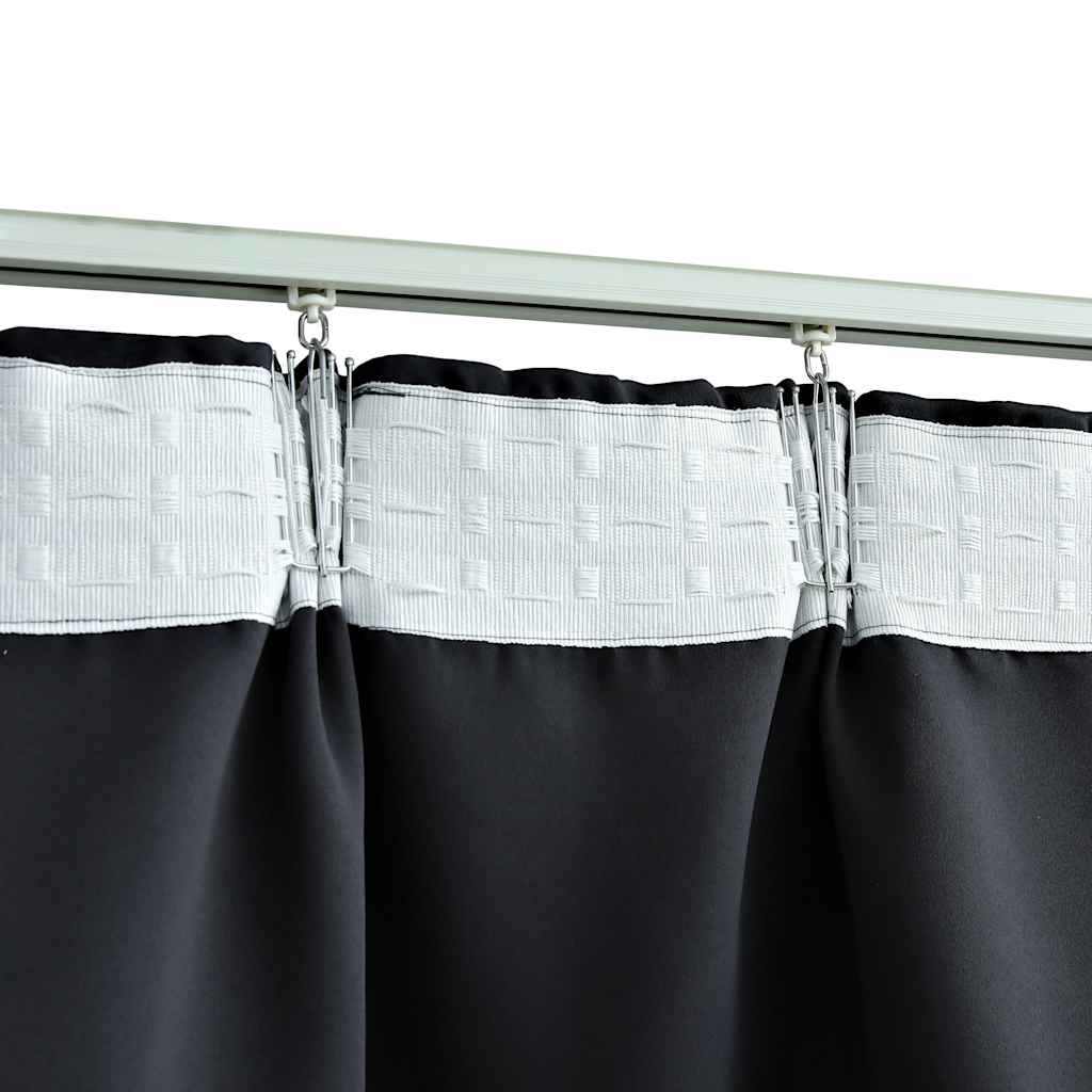 vidaXL Verdunkelungsvorhang mit Haken Schwarz 290 x 245 cm