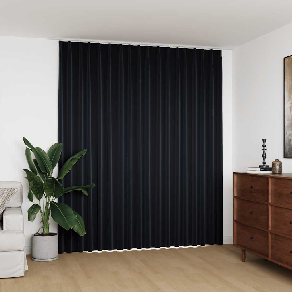 vidaXL Verdunkelungsvorhang mit Haken Schwarz 290 x 245 cm