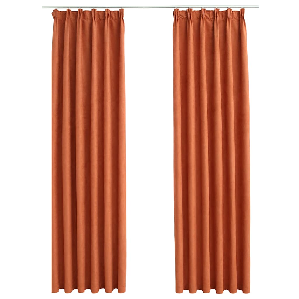 vidaXL Verdunkelungsvorhänge mit Haken 2 Stk. Rostbraun 140x175 cm