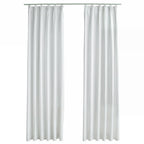 vidaXL Verdunkelungsvorhänge mit Haken 2 Stk. Grauweiß 140x175 cm