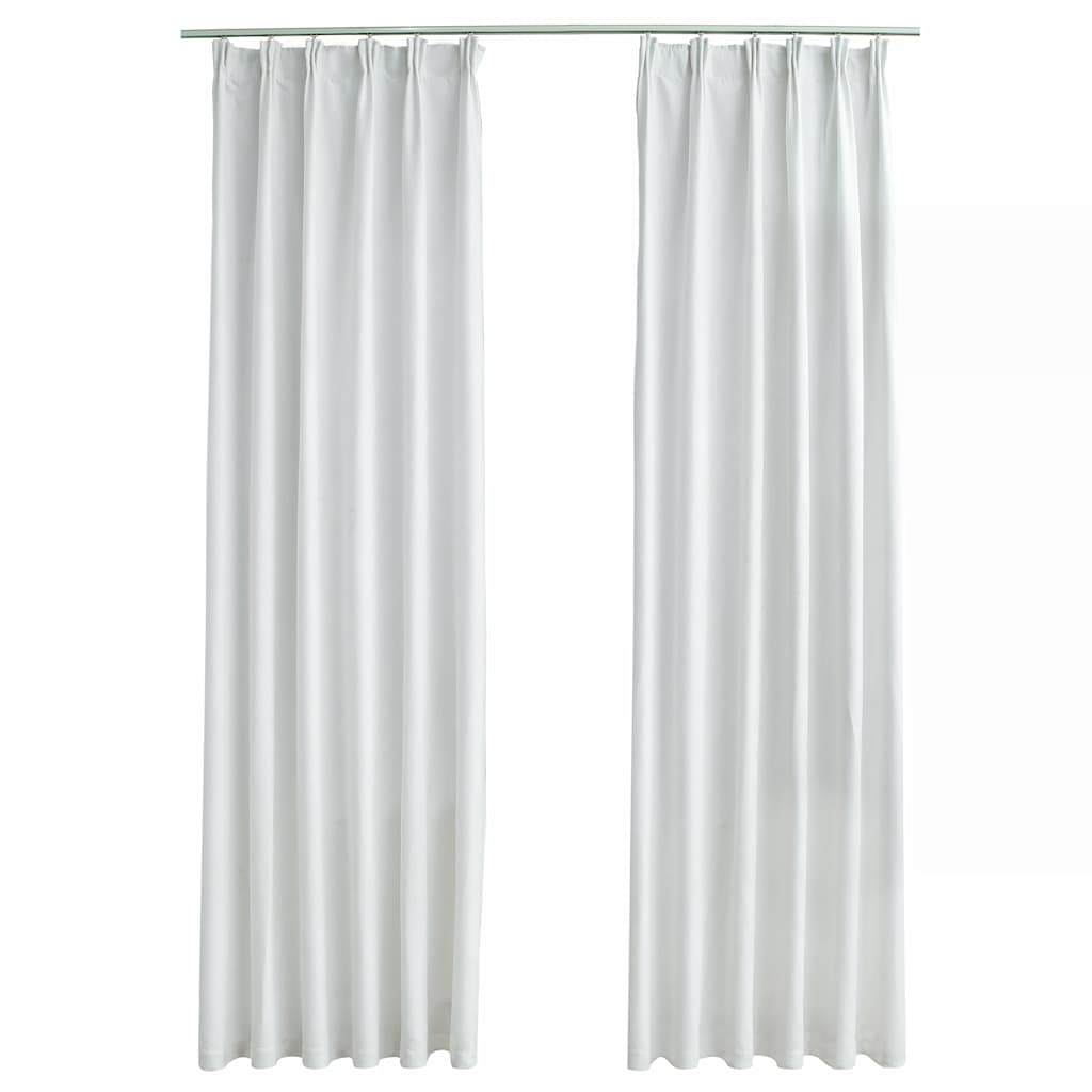 vidaXL Verdunkelungsvorhänge mit Haken 2 Stk. Grauweiß 140x175 cm