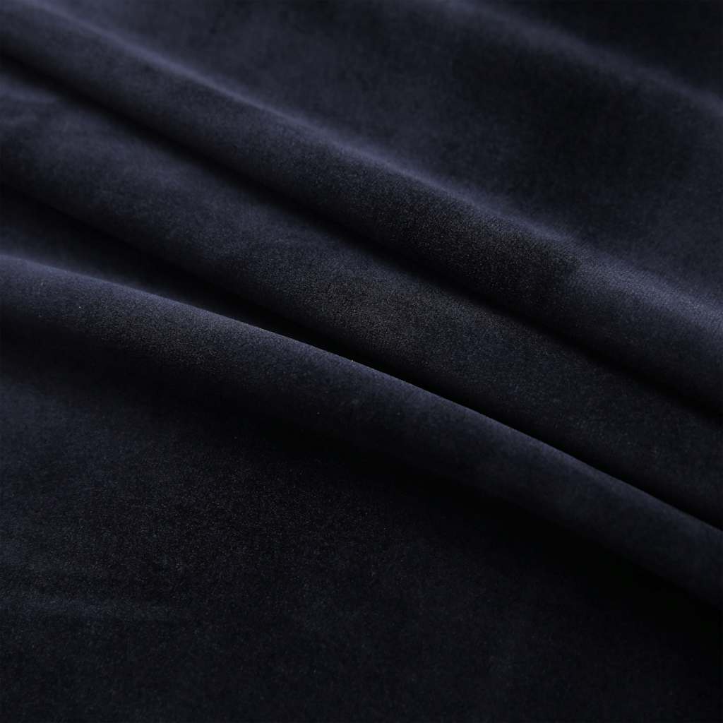 vidaXL Verdunkelungsvorhänge mit Ösen 2 Stk. Samt Schwarz 140x175 cm