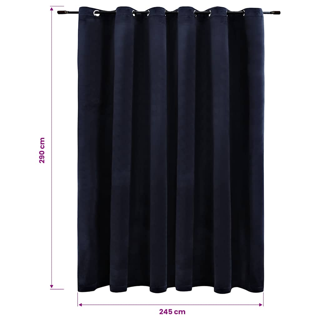 vidaXL Verdunkelungsvorhang mit Metallösen Samt Schwarz 290 x 245 cm