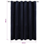 vidaXL Verdunkelungsvorhang mit Metallösen Samt Schwarz 290 x 245 cm