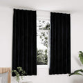 vidaXL Verdunkelungsvorhänge mit Haken 2 Stk. Samt Schwarz 140x175 cm