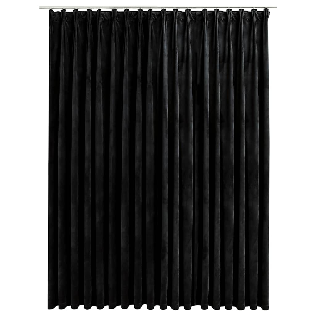 vidaXL Verdunkelungsvorhang mit Haken Samt Schwarz 290 x 245 cm