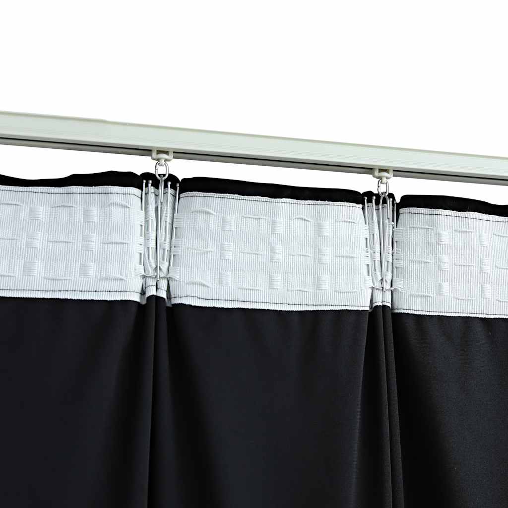 vidaXL Verdunkelungsvorhang mit Haken Samt Schwarz 290 x 245 cm