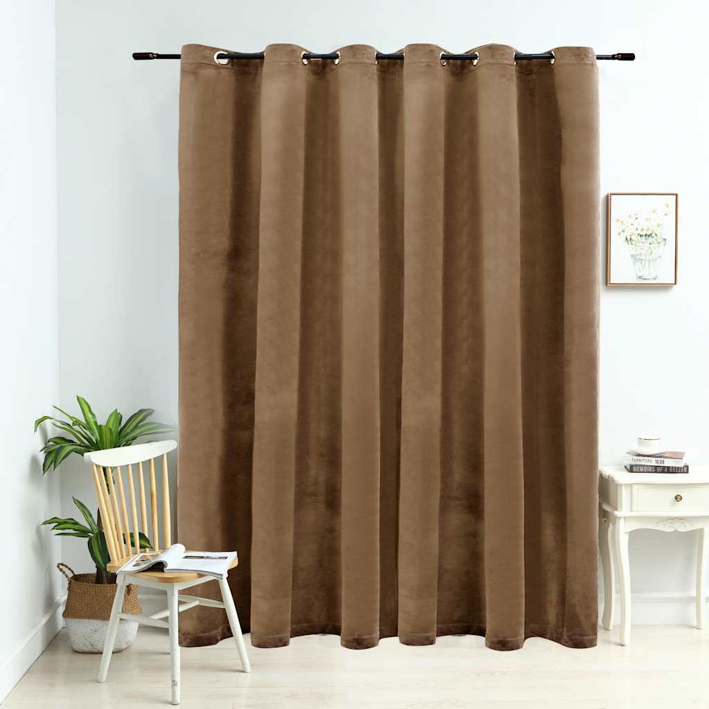 vidaXL Verdunkelungsvorhang mit Metallösen Samt Schwarz 290 x 245 cm
