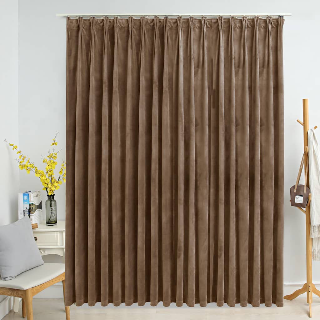 vidaXL Verdunkelungsvorhang mit Haken Samt Schwarz 290 x 245 cm