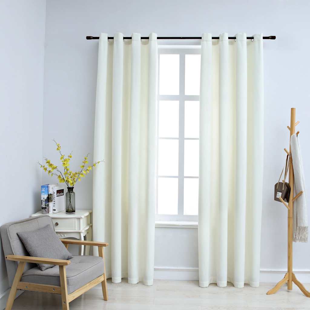 vidaXL Verdunkelungsvorhänge mit Ösen 2 Stk. Samt Schwarz 140x175 cm