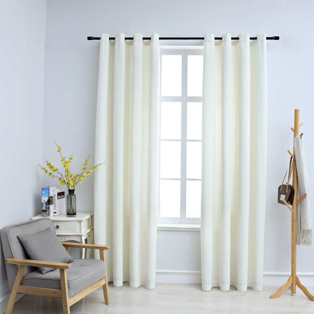 vidaXL Verdunkelungsvorhänge mit Ösen 2 Stk. Samt Schwarz 140x175 cm