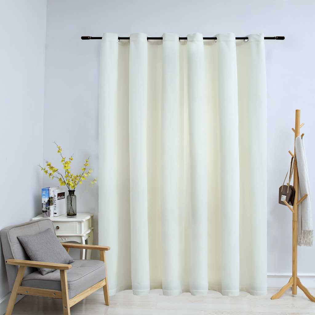 vidaXL Verdunkelungsvorhang mit Metallösen Samt Schwarz 290 x 245 cm